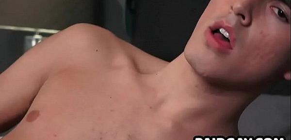  Twink Xavier Ryan strokes his big cock in first solo
